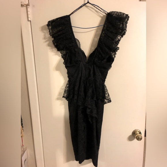 Vintage 80s Frilly Dress - Picture 2 of 6